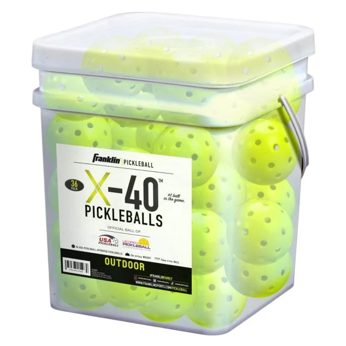 FRANKLIN X-40 OUTDOOR PICKLEBALLS - 36 PACK BUCKET
