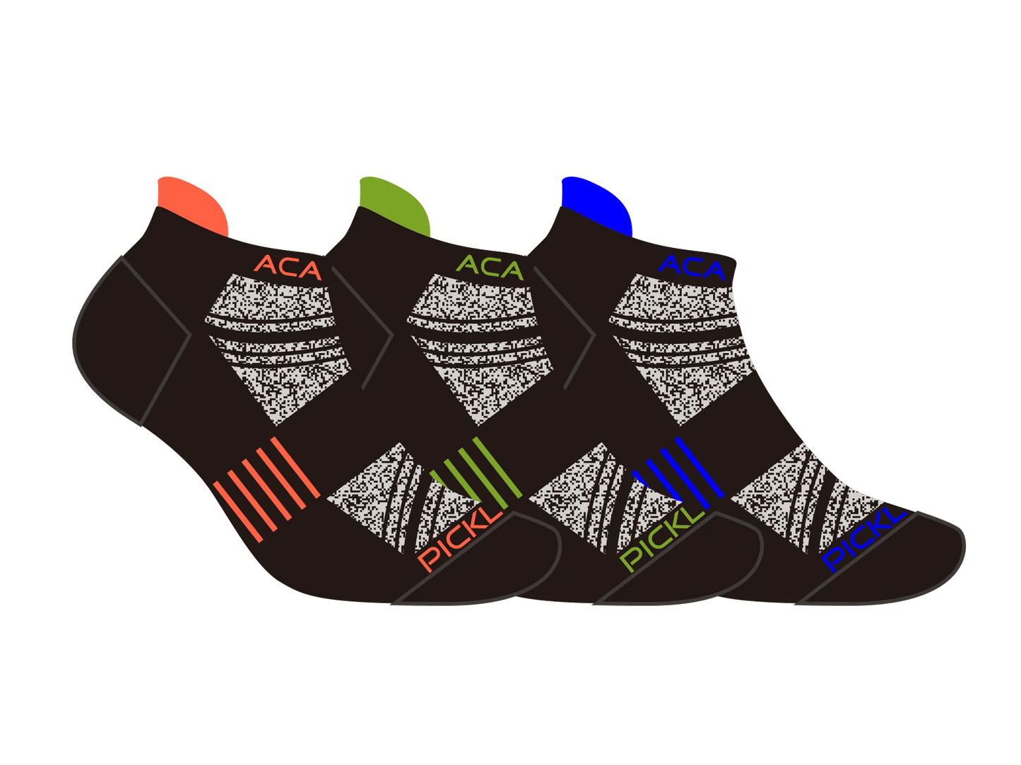 ACACIA socks - Ankle socks set Green/Orange/Blue trim (3 pack)