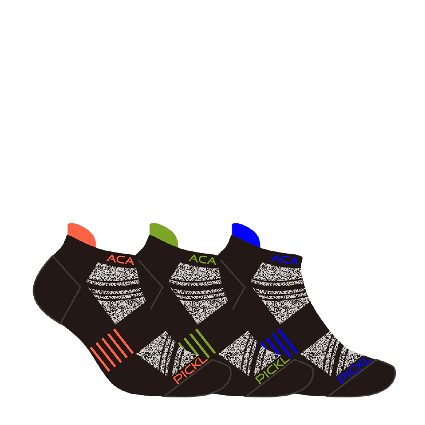 ACACIA socks - Ankle socks set Green/Orange/Blue trim (3 pack)