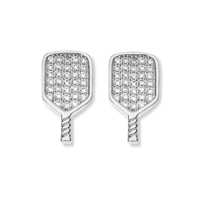 Born to Rally - CZ Pickleball Paddle Earrings