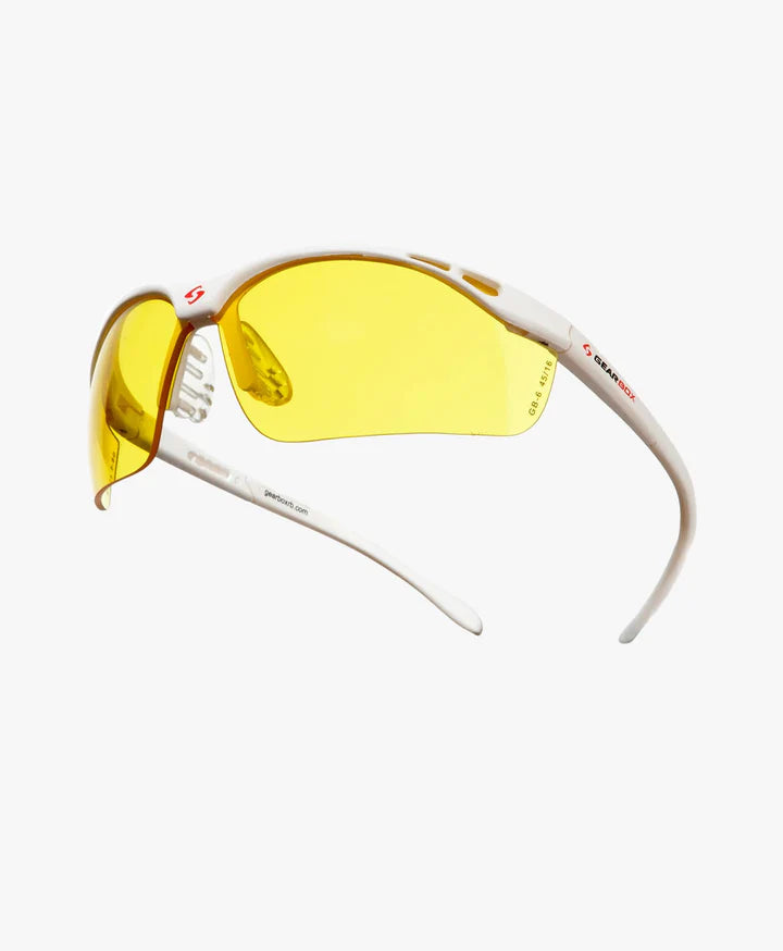 Gearbox Vision Eyewear SLIM – weißer Rahmen / bernsteinfarbene Linse